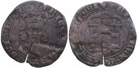 Enrique IV (1454-1474). Burgos (sin florones a los lados). Cuarto. AB. 739. Ve. 2,17 g. BC+. Est.25.