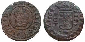 1664. Felipe IV (1621-1665). Córdoba. 16 maravedís. Ve. 4,13 g. MBC+. Est.50.