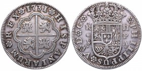 1731. Felipe V (1700-1746). Sevilla. 2 reales. Ag. EBC-. Est.60.