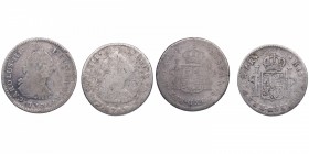 1774 y 1785. Carlos III (1759-1788). Lima y Potosí. Lote de dos monedas: 1 Real. Ag. BC. Est.28.