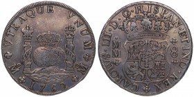 1762. Carlos III (1759-1788). México. 8 Reales. MM. Ag. 27,15 g. EBC-. Est.300.