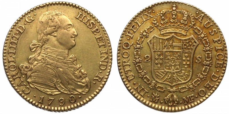 1790. Carlos IV (1788-1808). Madrid. 2 escudos. Au. 6,67 g. Atractiva. EBC. Est....