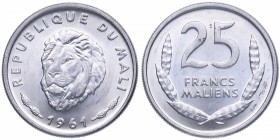 1961. Mali. 25 Francs. KM 4. Cu-Ni. 2,51 g. SC. Est.10.