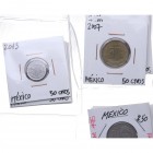 1988 a 2016. México. Lote de 12 monedas: 50 centavos. EBC- a SC. Est.12.
