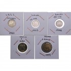1968, 1969, 1961, 2008 y 1994. Suecia, Rusia y Polonia. Lote de 5 monedas: 10 Ore (2), 10 Kopek, 1 Rublo y 5 Zlotych. EBC+. Est.8.