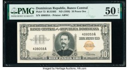 Dominican Republic Banco Central de la Republica Dominicana 10 Pesos Oro ND (1956) Pick 73 PMG About Uncirculated 50 EPQ. 

HID09801242017

© 2020 Her...