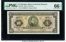El Salvador Banco Central de Reserva de El Salvador 10 Colones 17.3.1954 Pick 88 PMG Gem Uncirculated 66 EPQ. 

HID09801242017

© 2020 Heritage Auctio...