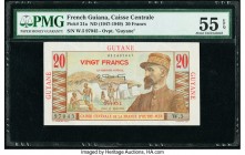 French Guiana Caisse Centrale de la France d'Outre-Mer 20 Francs ND (1947-49) Pick 21a PMG About Uncirculated 55 EPQ. 

HID09801242017

© 2020 Heritag...