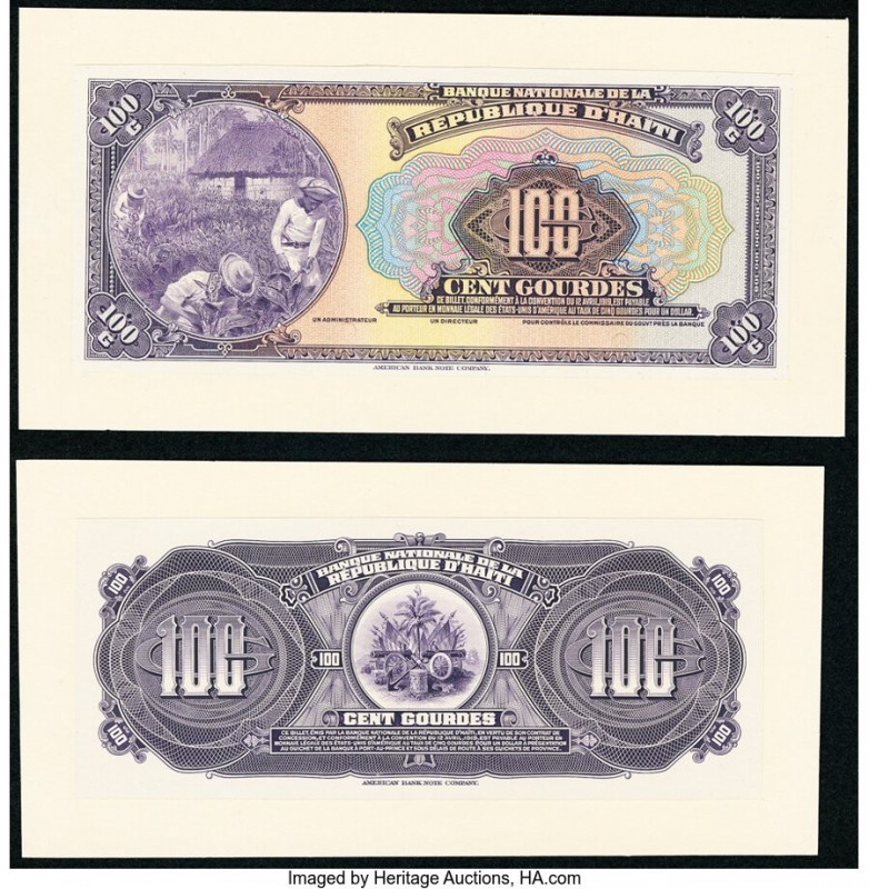 Haiti Banque Nationale de la Republique d'Haiti 100 Gourdes 1919 Pick 166p Front...