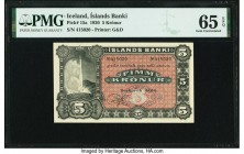 Iceland Islands Banki 5 Kronur 1920 Pick 15r Remainder PMG Gem Uncirculated 65 EPQ. This is in fact a remainder, and misattributed by PMG.

HID0980124...