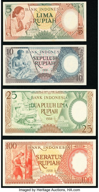 Indonesia1958 Denomination Set of 8 Examples About Uncirculated-Crisp Uncirculat...
