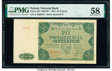 Poland Polish National Bank 20 Zlotych 1947 Pick 130 PMG Choice About Unc 58. 

HID09801242017

© 2020 Heritage Auctions | All Rights Reserve