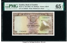Zambia Bank of Zambia 10 Shillings ND (1964) Pick 1a PMG Gem Uncirculated 65 EPQ. 

HID09801242017

© 2020 Heritage Auctions | All Rights Reserve