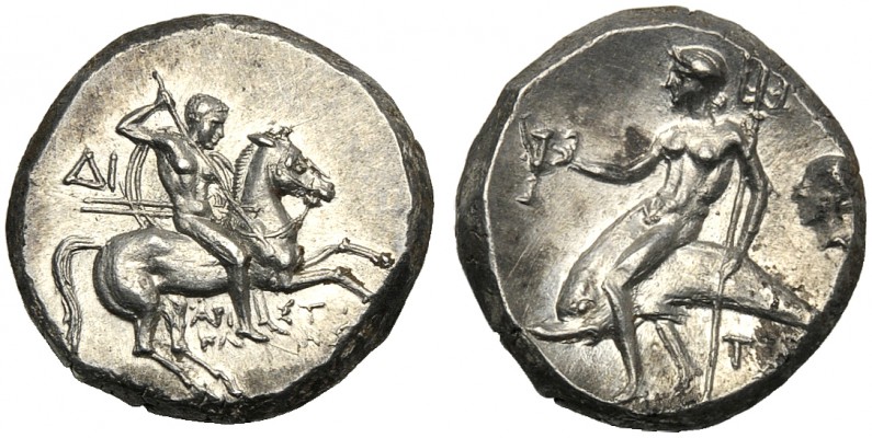 Apulia, Nomos, Tarentum, magistrates Aristokles and Di -, c. 272-240 BC AR (g 6,...