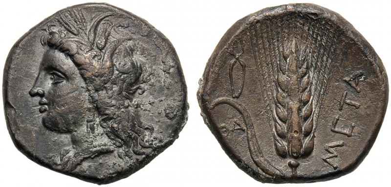 Lucania, Stater, Metapontion, c. 330-290 BC AR (g 7,69 mm 21 h 12) Head of Demet...