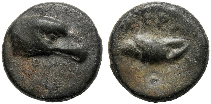 Sicily, Semionkia, Akragas, c. 450-406 BC AE (g 1,18 mm 10 h 8) Head of eagle r....