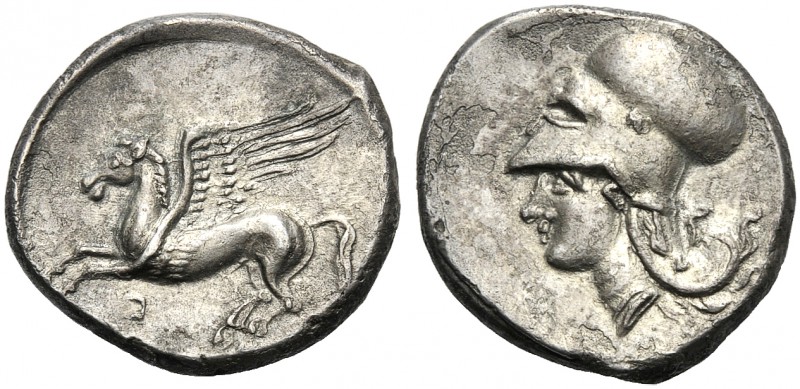 Sicily, Stater, Entella, c. 344-336 BC AR (g 8,11 mm 21 h 6) Pegasos flying l. b...