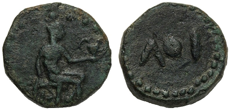 Islands of Sicily, Onkia, Lipara, c. 412-408 BC AE (g 1,73 mm 13 h 6) Hephaistos...