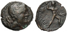 Islands of Sicily, Bronze, Lipara, after 252 BC AE (g 4,47 mm 19 h 2) Head of Hephaistos r., wearing pileos at l., tongs, dotted border, Rv. ΛIΠAPAION...