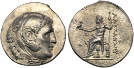 Kings of Macedonia, Alexander III, 336-323 and posthumous issues, Tetradrachm, Pergamon, c. 215-200 BC AR (g 16,83 mm 31 h 11) Head of Herakles r., we...