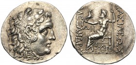 Thrace, Tetradrachm, Odessos, in the name and types of Alexander III of Macedon, c. 120-90 BC AR (g 16,60 mm 32 h 11) Head of Herakles r., wearing lio...