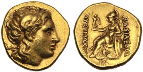 Kings of Thrace, Lysimachos, 323-281 and posthumous issues, Stater, c. 323-281 BC AV (g 8,95 mm 18 h 8) Diademed and deified head of Alexander r. with...
