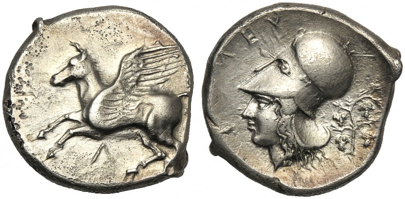 Acarnania, Stater, Leukas, c. 375-350 BC AR (g 8,40 mm 20 h 9) Pegasos flying l....
