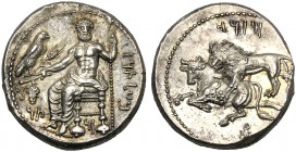 Cilicia, Mazaios (361-336), Stater, Tarsos, c. 361-336 BC AR (g 10,96 mm 22 h 12) Baaltars enthroned l., holding eagle and sceptre at r. bunch of grap...