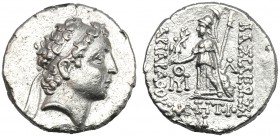 Kings of Cappadocia, Ariarathes VII (116-101), Drachm, c. 106 BC AR (g 4,02 mm 17 h 12) Diademed head of Ariarathes r., Rv. BAΣIΛEΩΣ APIAPAΘOV ΦIΛOMHT...