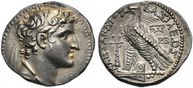 Seleucid Kings of Syria, Alexander I Balas (150-145), Tetradrachm, Tyre, c. 148-147 BC AR (g 14,00 mm 27 h 1) Diademed and draped bust of Alexander I ...