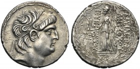 Seleucid kings of Syria, Antiochos VII (138-129), Tetradrachm, Damaskos, c. 133-132 BC AR (g 16,09 mm 30 h 12) Diademed head of Antiochos r., Rv. BAΣI...