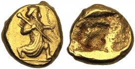 Achaemenid kings of Persia, Time of Darius I to Xerses II, Daric, c. 485-420 BC AV (g 8,39 mm 15 h -) King of Persia, crowned, running r., wearing kin...