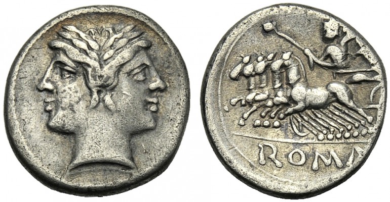 Anonymous, Drachm or “half quadrigatus”, Rome, 225-214 BC AR (g 3,25 mm 17 h 5) ...