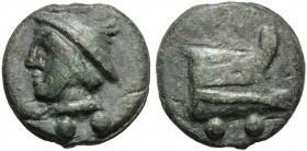 Anonymous, Cast Sextans, Rome, 225-217 BC AE (g 41,5 mm 35 h 12) Head of Mercury l., wearing winged petasus below, °°, Rv. Prow r. below, °°. Crawford...