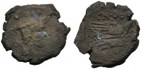 Cn. Domitius Ahenobarbus, Sextans, Rome, 189-180 BC AE (g 3,69 mm 19 h 3) Head of Mercury r., wearing winged petasus above, °°, Rv. Prow r. above, CN ...
