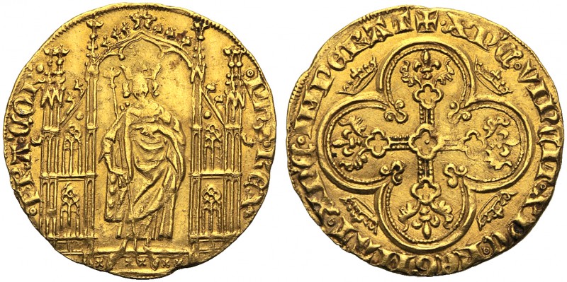 France, Philp VI de Valois (1328-1350), Ecu d'Or non-daté, 1328 AV (g 4,18 mm 25...