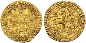 France, Philp VI de Valois (1328-1350), Ecu d'Or à la Chaise (First emission), January 1337 AV (g 4,49 mm 28 h 12) King seated facing on Gothic throne...