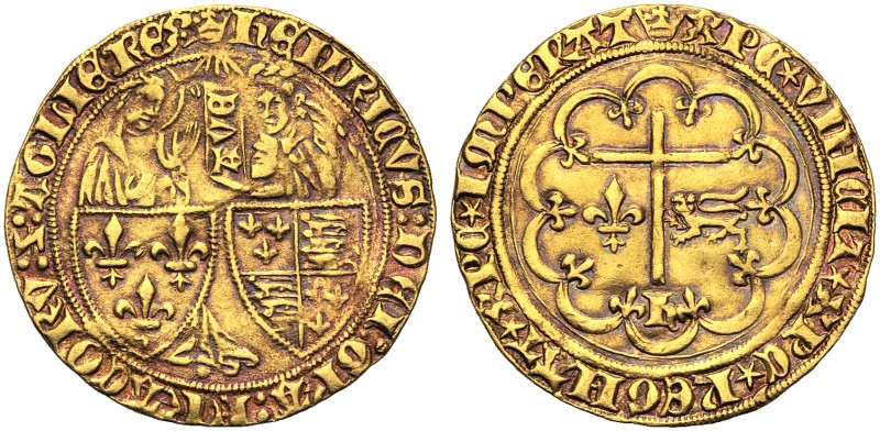 France, Henri VI (1422-1453), Salut d'Or, Paris, 1422-1453 AV (g 3,39 mm 26 h 3)...