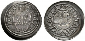 Italy, Aquileia, Volchero (1204-1218), Denaro, 1204-1218 AR (g 1,10 mm 20 h 12) VOLF KER P, the patriarch standing facing, holding cross and book, Rv....
