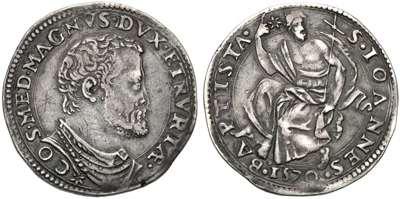 Italy, Firenze, Cosimo I de Medici (1536-1574), Testone, 1570 AR (g 9,21 mm 30 h...