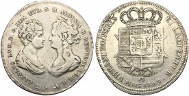 Italy, Firenze, Carlo Ludovico di Borbone e Maria Luigia reggente (1803-1807), Scudo da 10 Paoli o Francescone (I serie), 1803 AR (g 27,17 mm 40 h 6) ...
