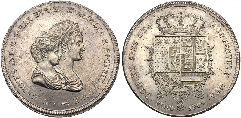Italy, Firenze, Carlo Ludovico di Borbone e Maria Luigia reggente (1803-1807), D...