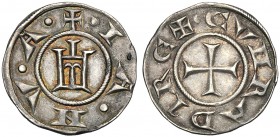 Italy, Genova, Repubblica (1139-1339), Grosso da 6 Denari, 1139-1252 AR (g 1,74 mm 20 h 6) Struck 1139-1252. + •IA•NV•A•, castle / CVNRADI REX, cross ...
