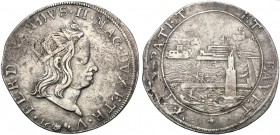 Italy, Livorno, Ferdinando II de Medici (1621-1670), Tollero, 1659 AR (g 23,76 mm 40 h 6) FERDINANDVS II MAG DVX ETRVRIAE V, coronated head r. below, ...