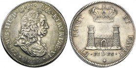 Italy, Livorno, Cosimo III de Medici (1670-1723), Tollero, 1707 AR (g 26,98 mm 42 h 6) COSMVS III D G MAG DVX ETRVRIAE VI, bust r. below, 1707, Rv. ET...