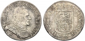 Italy, Massa di Lunigiana, Alberico II (1662-1690), Luigino da 8 Bolognini, 1663 AR (g 2,27 mm 20 h 6) ALBERIC II S R I ET MASSAE PRIN, draped and cui...