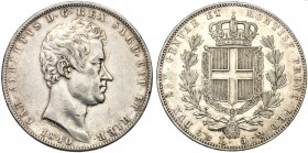 Italy, Savoia, Carlo Alberto (1831-1849), 5 Lire, Genova, 1840 AR (g 24,95 mm 37 h 6) MIR 1047v Pagani 247. Cabinet tone, about extremely fine.