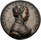 Italy, Ferrara, Ercole II d’Este (1534-1559), Geronima Sacrata (1512-1520 ?), noblewoman of Ferrara, Uniface cast medal, opus: Pastorino dè Pastorini ...