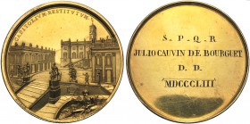 Italy, Rome, Gold Medal, 1853, for J. C. De Bourguet, commander of French troops in Rome AV (g 202 mm 67 h 12) CAPITOLIVM RESTITVTVM, piazza del Capid...