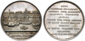 Italy, Papal State, Gregorio XVI (1831-1846), Medal for the construction of the harbour of Ripa Grande, Rome, 1842 (an. XII), engr. Cerbara. AR (g 103...